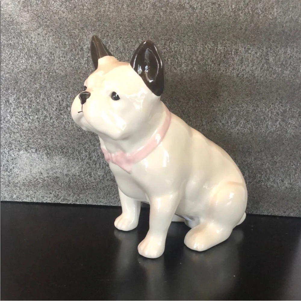 Ceramic Dog Figurine - Black and White